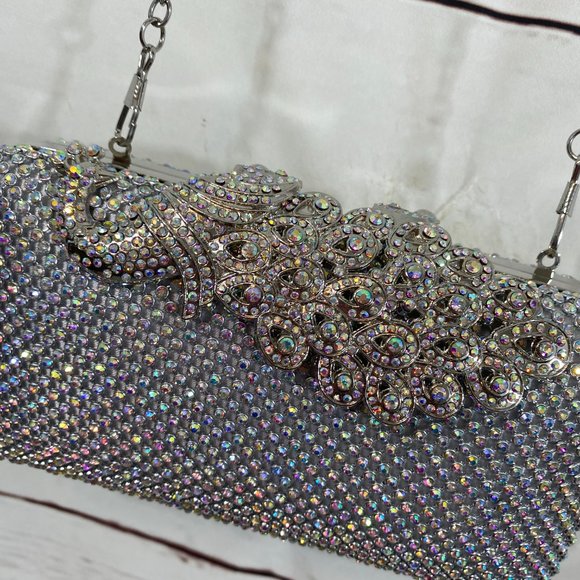 Fawziya Designer Rhinestone Peacock Glamour Shoulder Handbag ~ NWOT - Picture 7 of 13